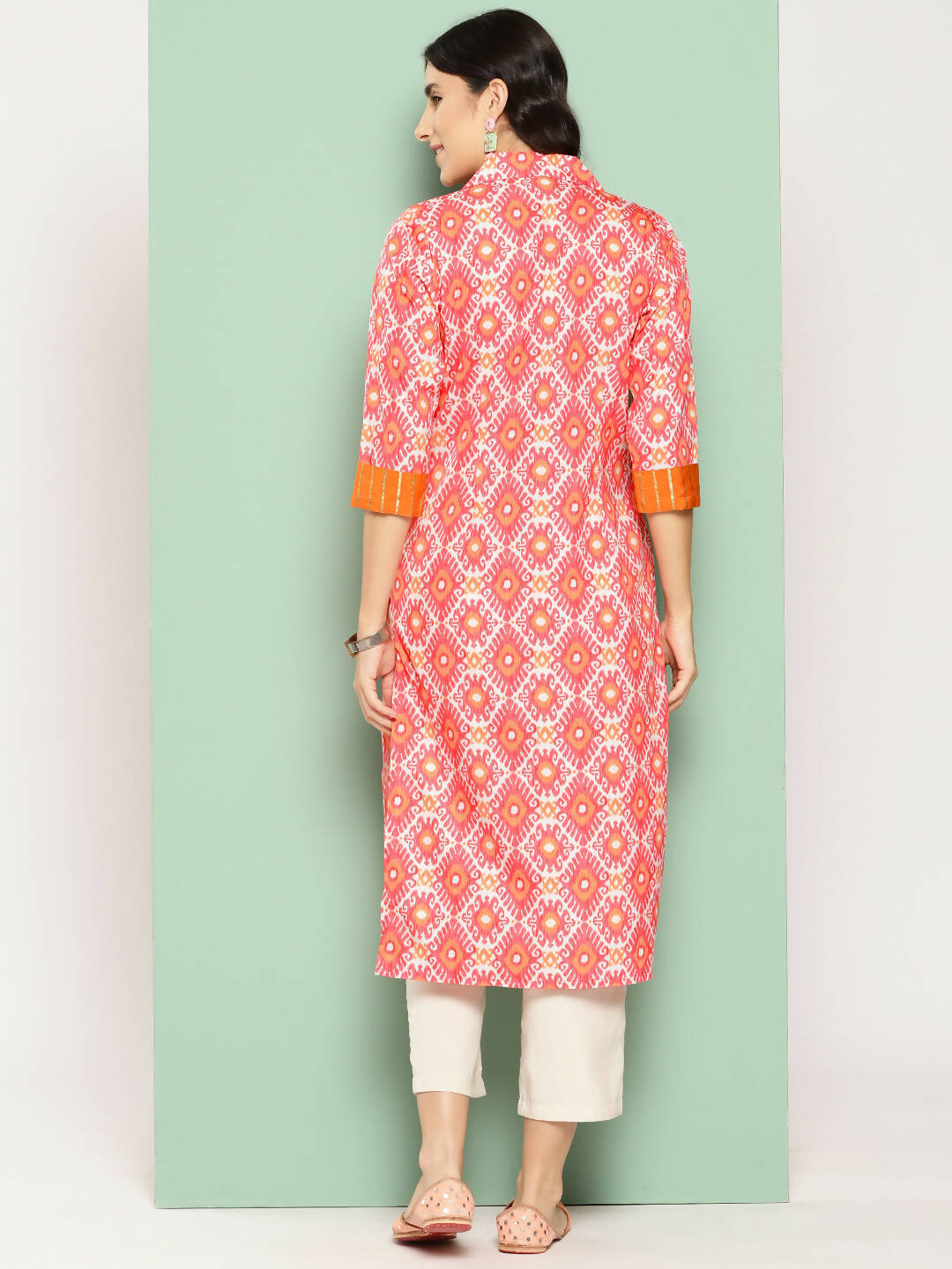 Ahalyaa Women's Traditional wear Kurta - Orange - Distacart