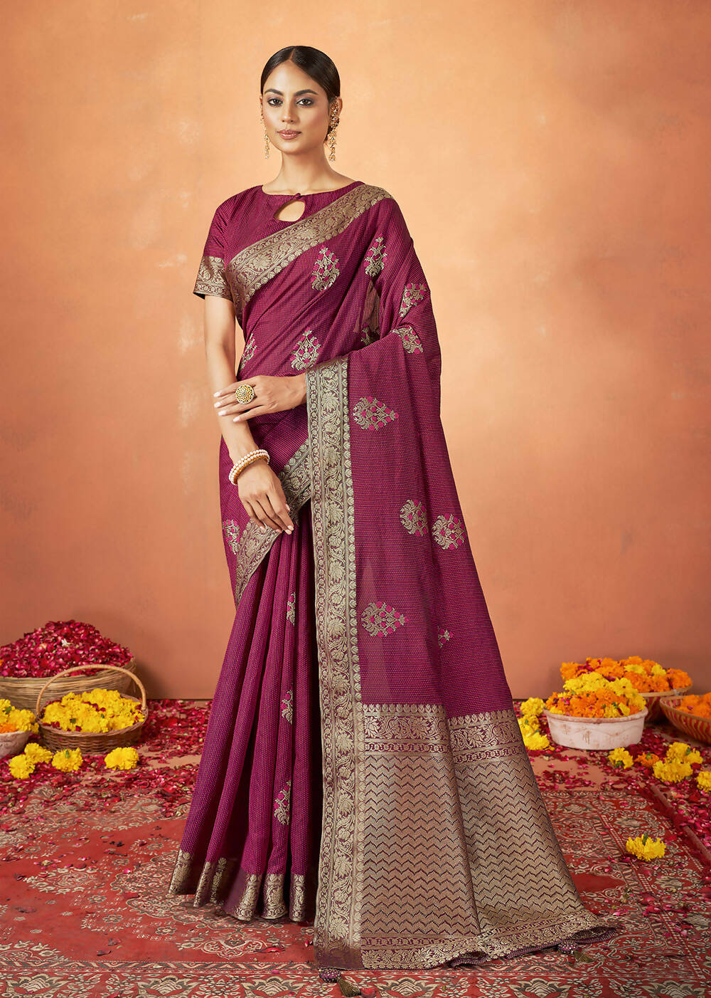 Woven Design Saree - Buy Woven Design Saree online in India