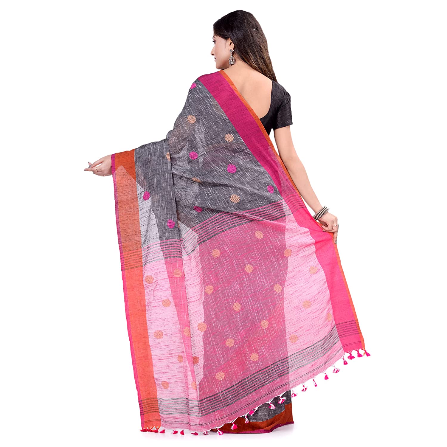 Women's Pure Cotton Traditional Bengali Tant Handloom Cotton Saree