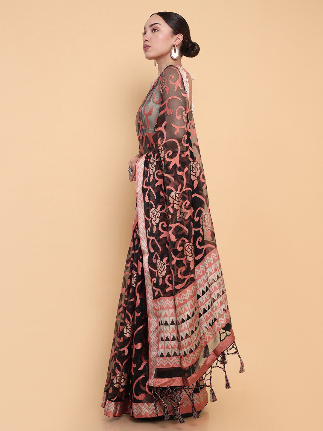 Soch Floral Organza Saree - Distacart