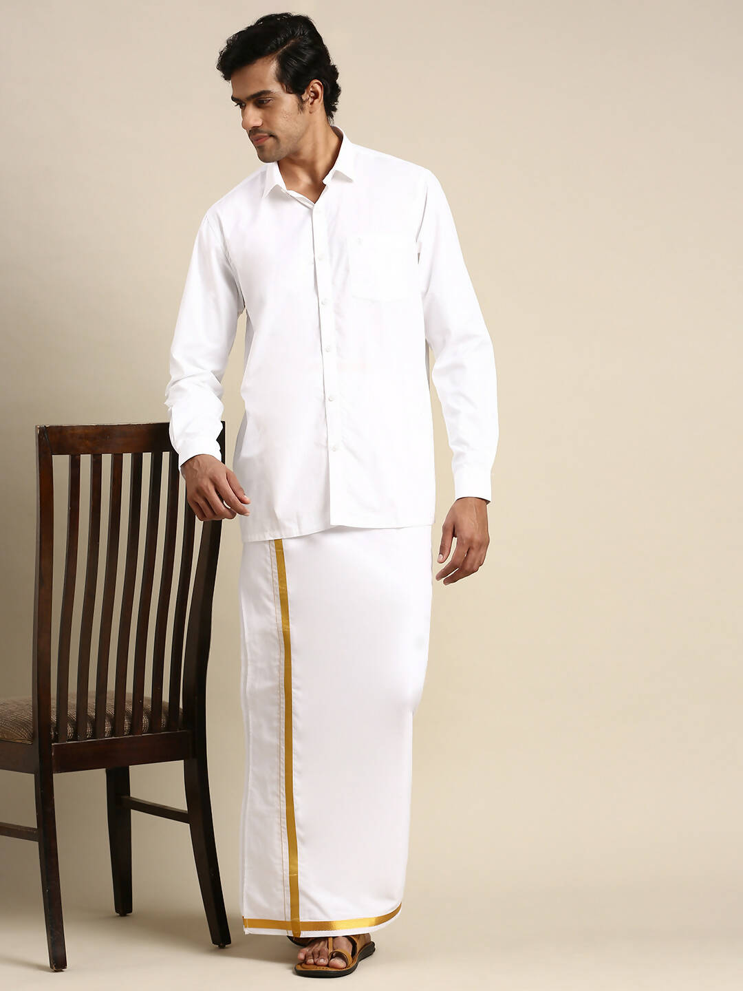 Ramraj Cotton Mens Full Sleeve White Shirt Plus Size - Pure Cotton - Distacart