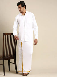 Thumbnail for Ramraj Cotton Mens Full Sleeve White Shirt Plus Size - Pure Cotton - Distacart