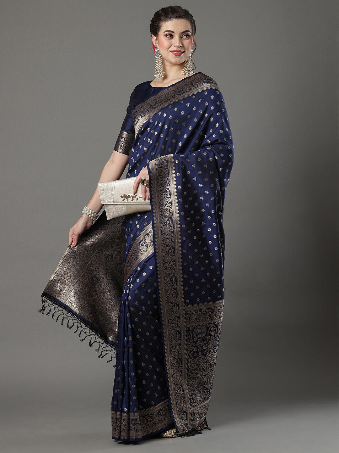 Buy Banarasi Saree with Zari Border Online at Best Prices in India -  JioMart.