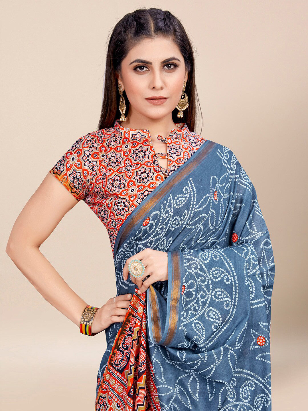 Fancy Sarees Online Shopping From Home - Bandhani Saree - SareesWala.com