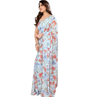 Thumbnail for Women's Partywear Designer Sky blue Georgette Fancy Saree - Satrangi - Distacart