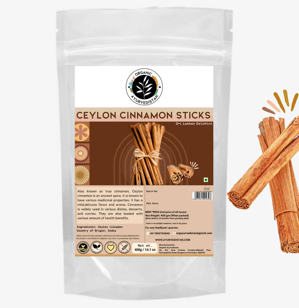 Organic Ayurvedistan Ceylon Cinnamon Sticks