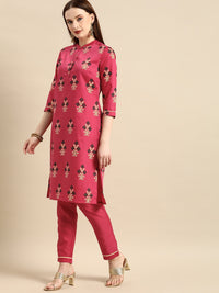 Thumbnail for All About You Women Pink Ethnic Motifs Printed Kurta with Trousers & With Dupatta - Distacart