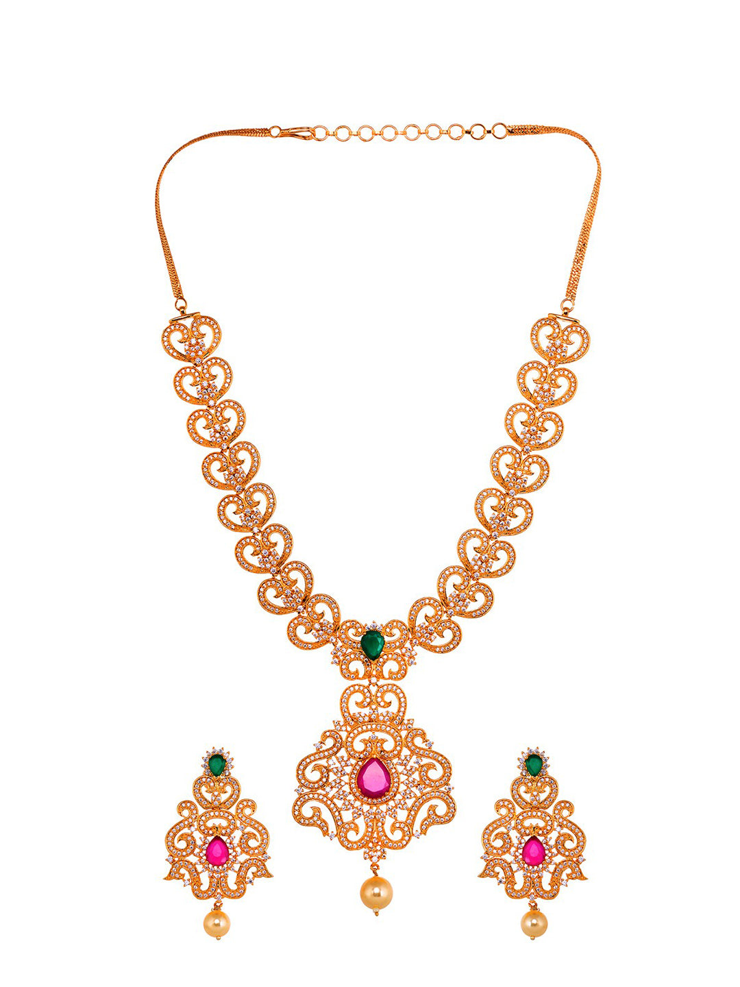 Saraf RS Jewellery Gold-Plated Multi-Colored Jewellery Set - Distacart