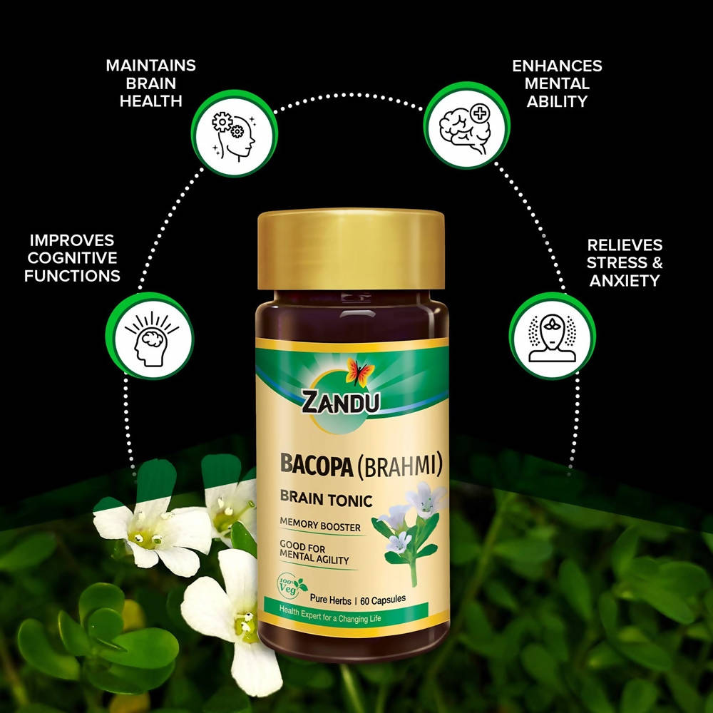 Zandu Bacopa Brain Tonic Capsules