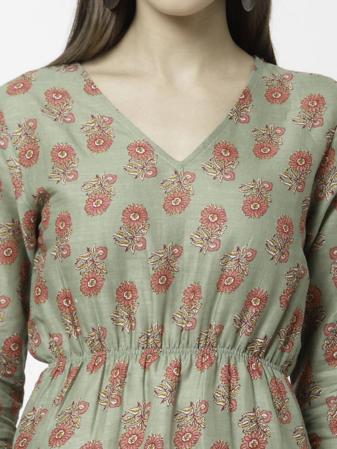 Indian Handmade Printed Pure Cotton Tops Women's 3/4 Sleeve Western Top/ Shirt