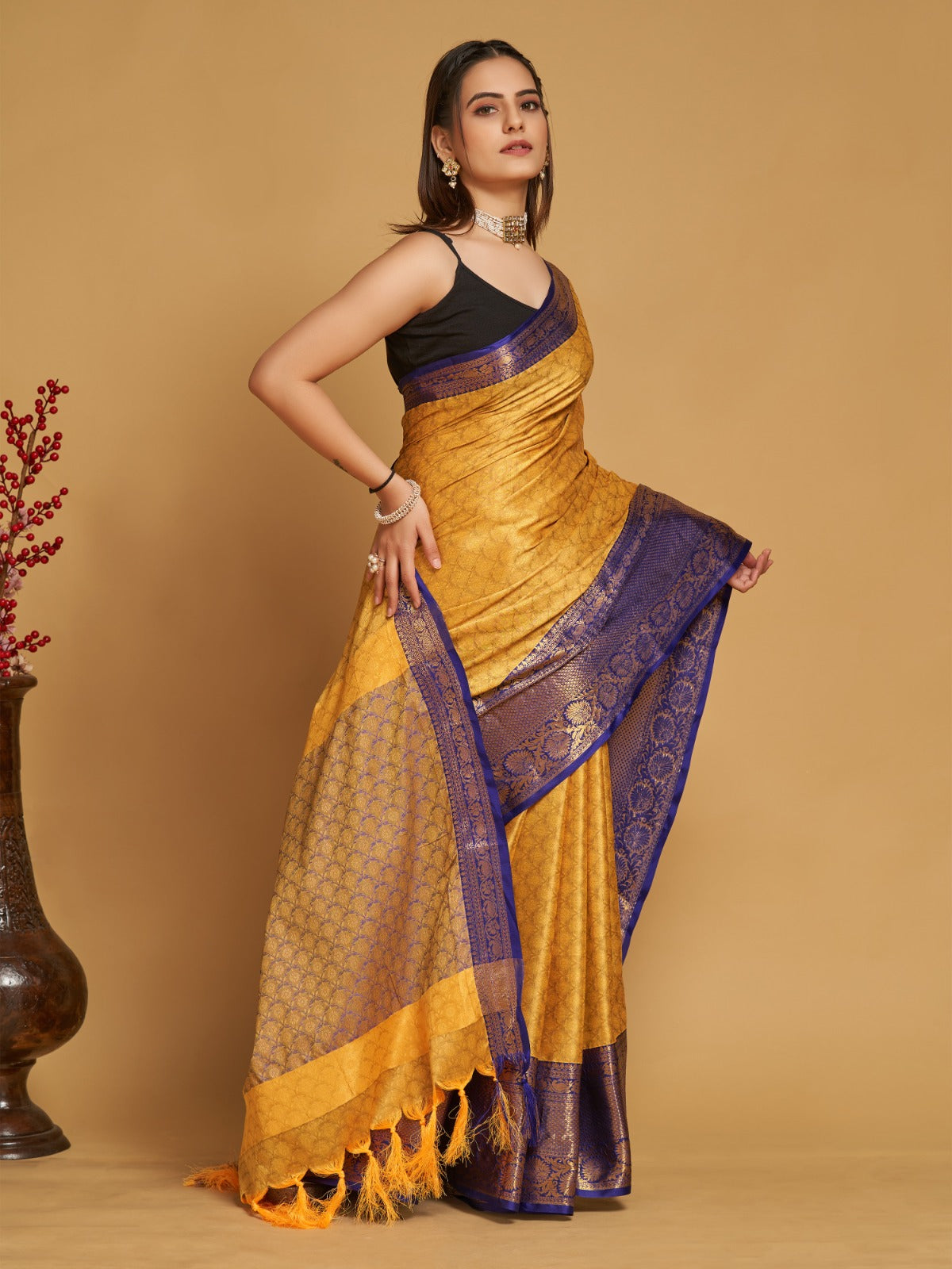 Buy Yellow Sarees for Women by Indya Online | Ajio.com