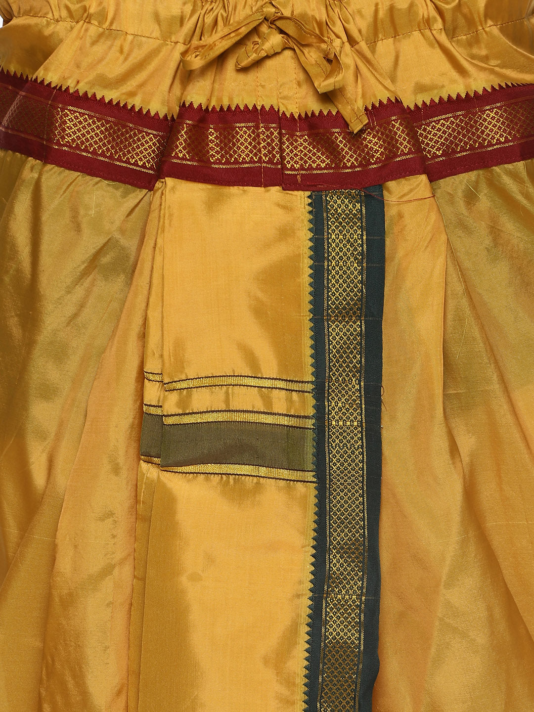 Sethukrishna Men Yellow Solid Readymade Dhoti Pants With Angavastram - Distacart