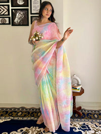 Thumbnail for Anouk Embellished Sequinned Pure Georgette Designer Saree - Distacart