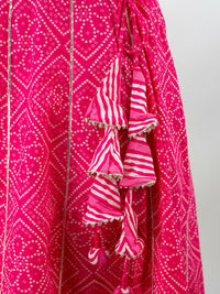 Thumbnail for Kalini Women Pink & ruby Ethnic Motifs Printed Flared Sleeves Floral Anarkali Kurta - Distacart