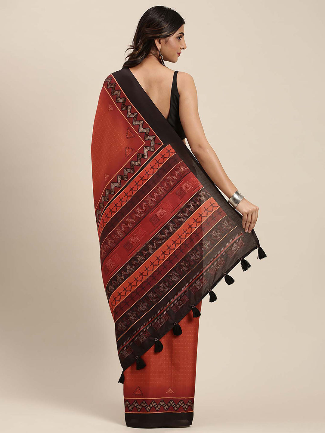 Shop Red Crepe All-Over Stone Embellished Saree for women buy from Soch  India