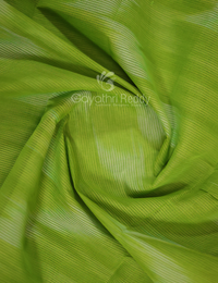 Thumbnail for Dual Shades of Parrot Green And Pink Mangalagiri Ikkat Cotton Saree By Gayathri Reddy Designer Studio - Distacart