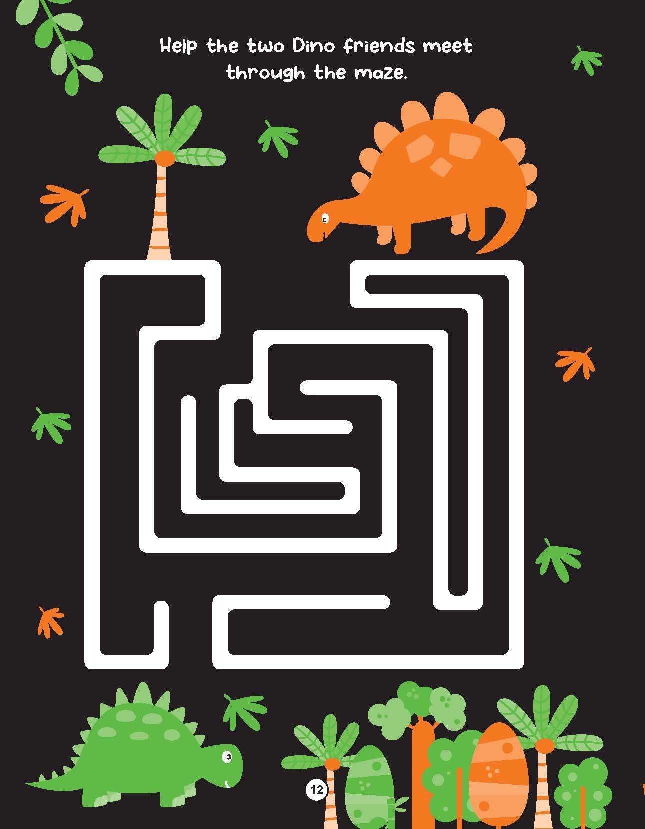 Maze Book For Kids Ages 4-8: Awesome Dinosaur Mazes Book for kids