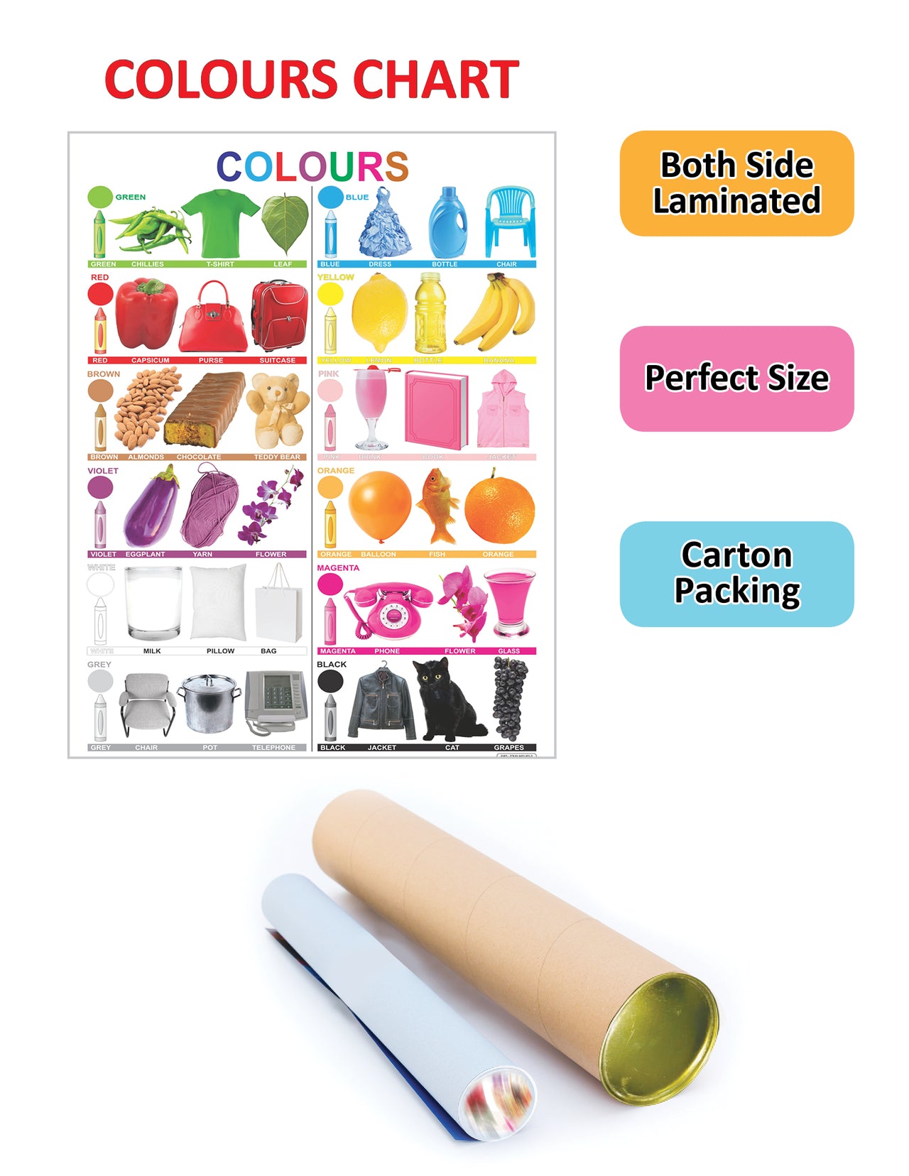 Dreamland Publications Educational Chart for Kids - Colours - Distacart