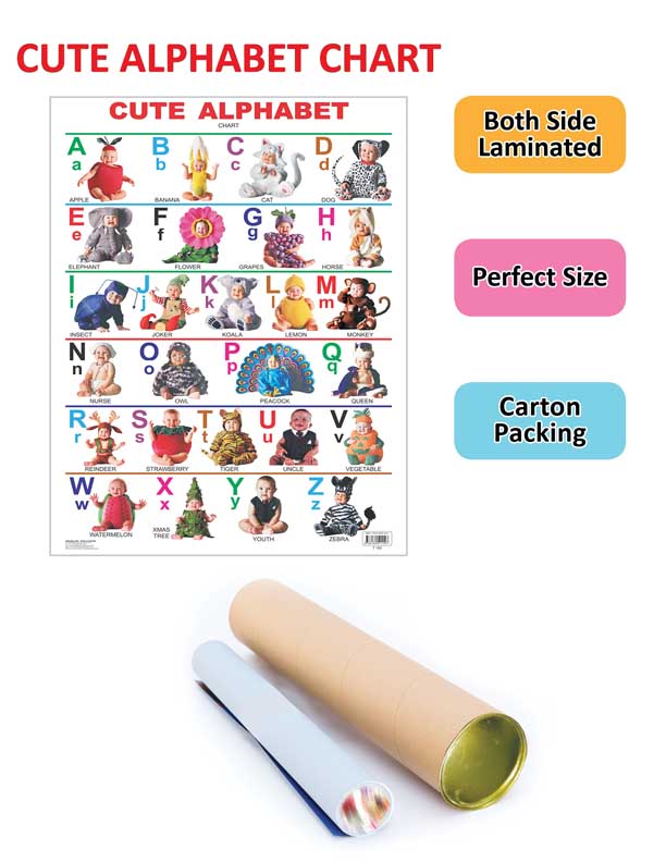 Dreamland Publications Educational Chart for Kids - Cute Alphabet - Distacart