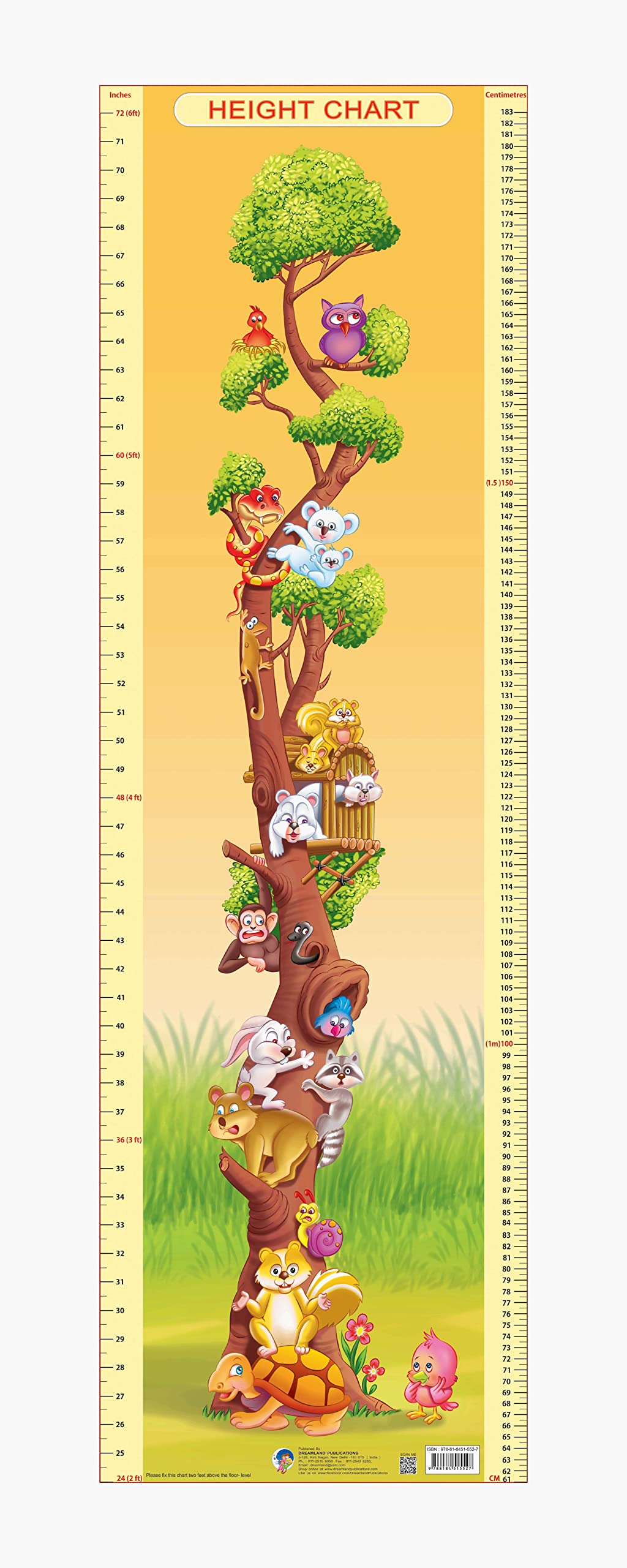 Dreamland Publications Educational Chart for Kids - Height Chart - 2 - Distacart