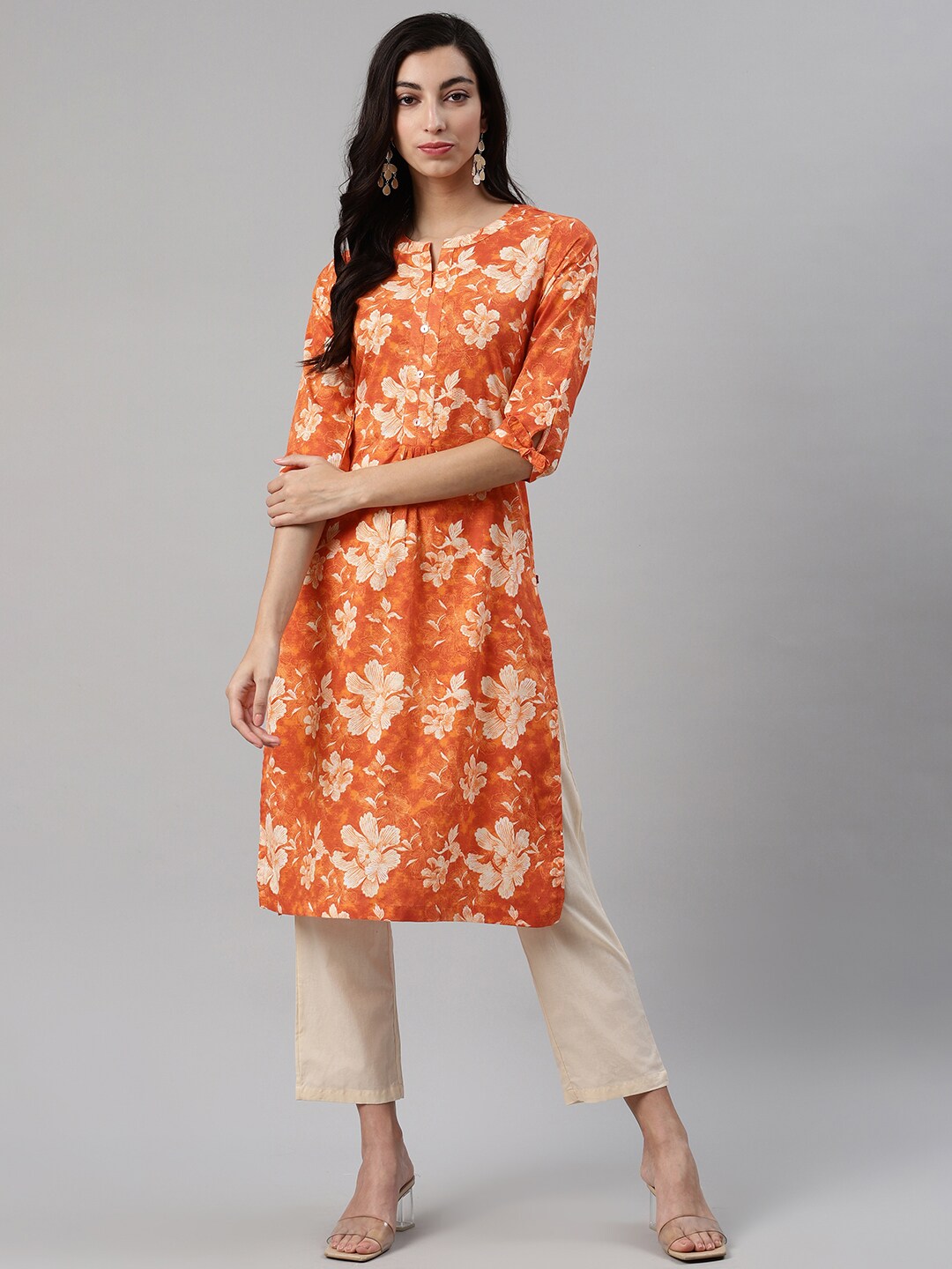 Biba clearance orange kurta