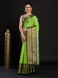 Thumbnail for NOZ2TOZ Women's Party Wear Designer Green Colour Kanjivaram Silk Saree - Distacart