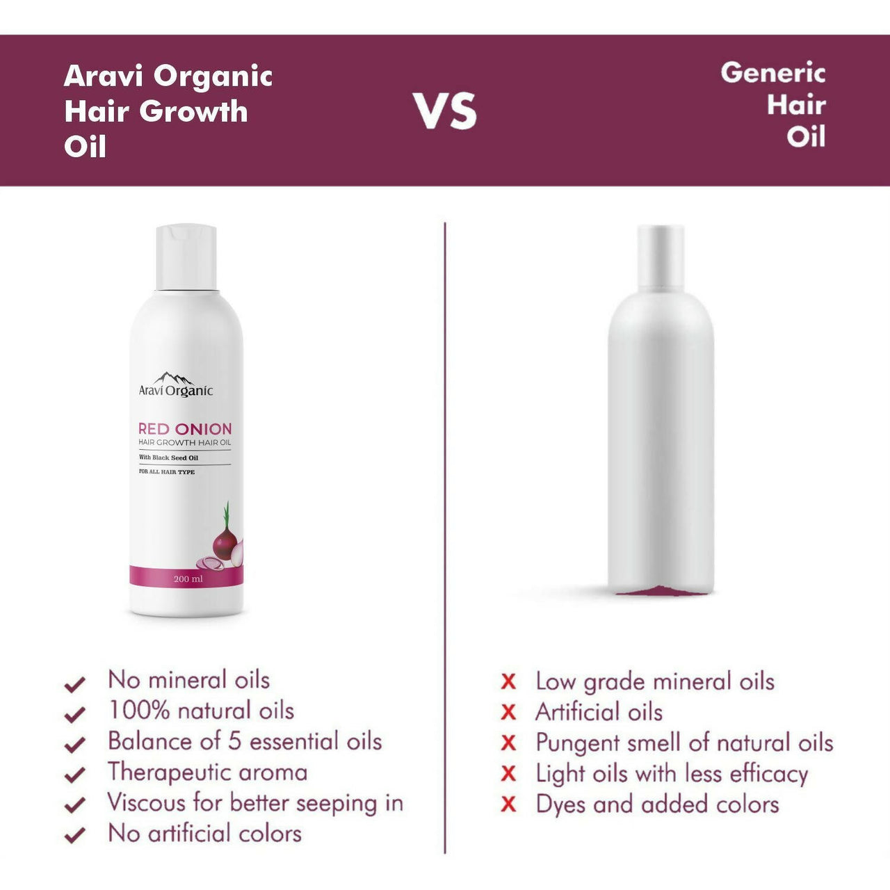 Aravi Organic Hair Growth Hair Oil with Onion Oil - Distacart