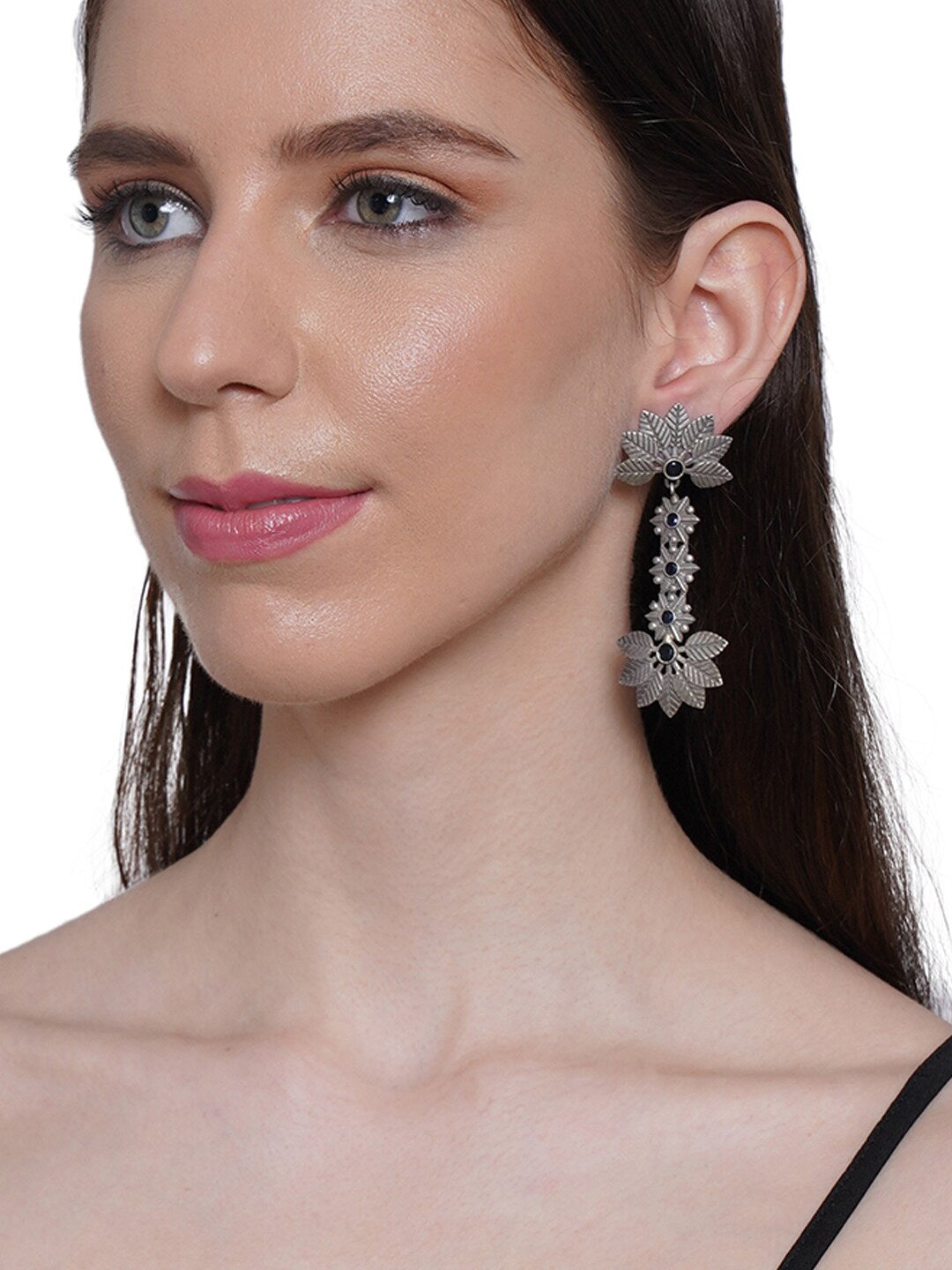 Shoshaa Silver-Toned Contemporary Drop Earrings - Distacart