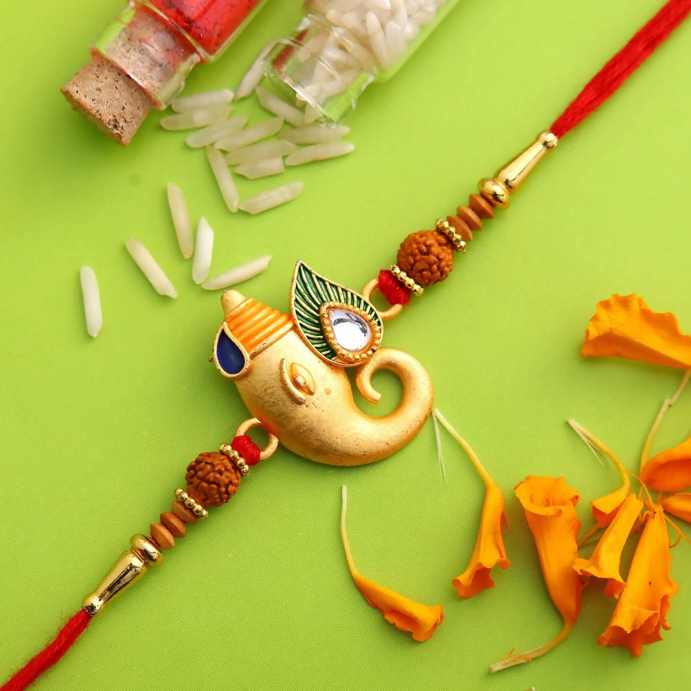 Spiritual Lord Ganesha Rakhi & Dairy Milk Silk