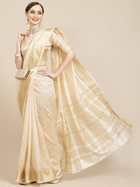 Thumbnail for Kalini Off White & Golden Woven Design Saree - Distacart