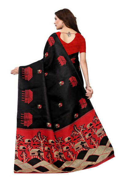 Vamika Latest Black Color Kalamkari With Jhalar Khadi Silk Saree - Distacart