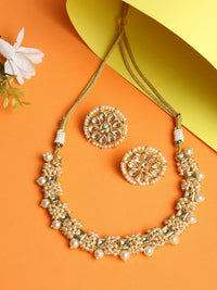 Thumbnail for Pearl Kundan Choker With Studs - Ruby Raang - Distacart