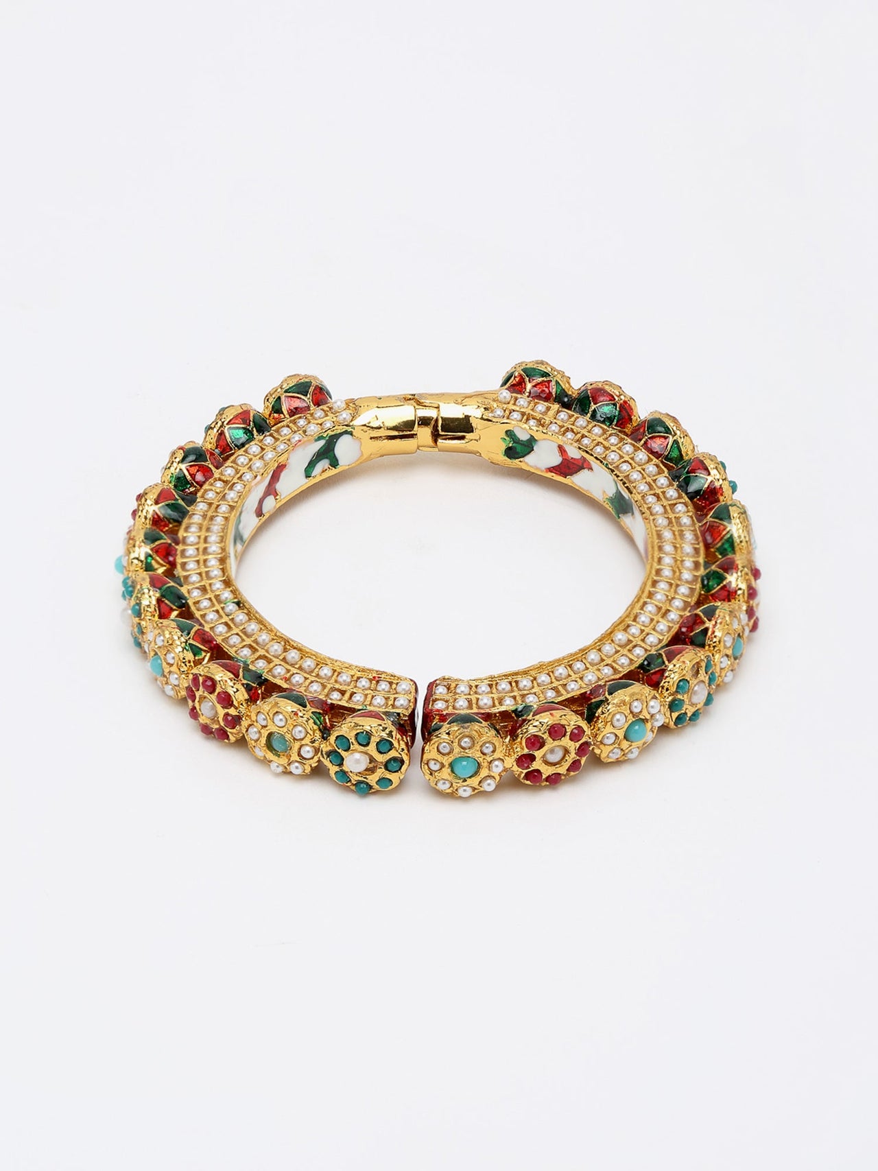 Multi Embellished Bangle - Ruby Raang - Distacart