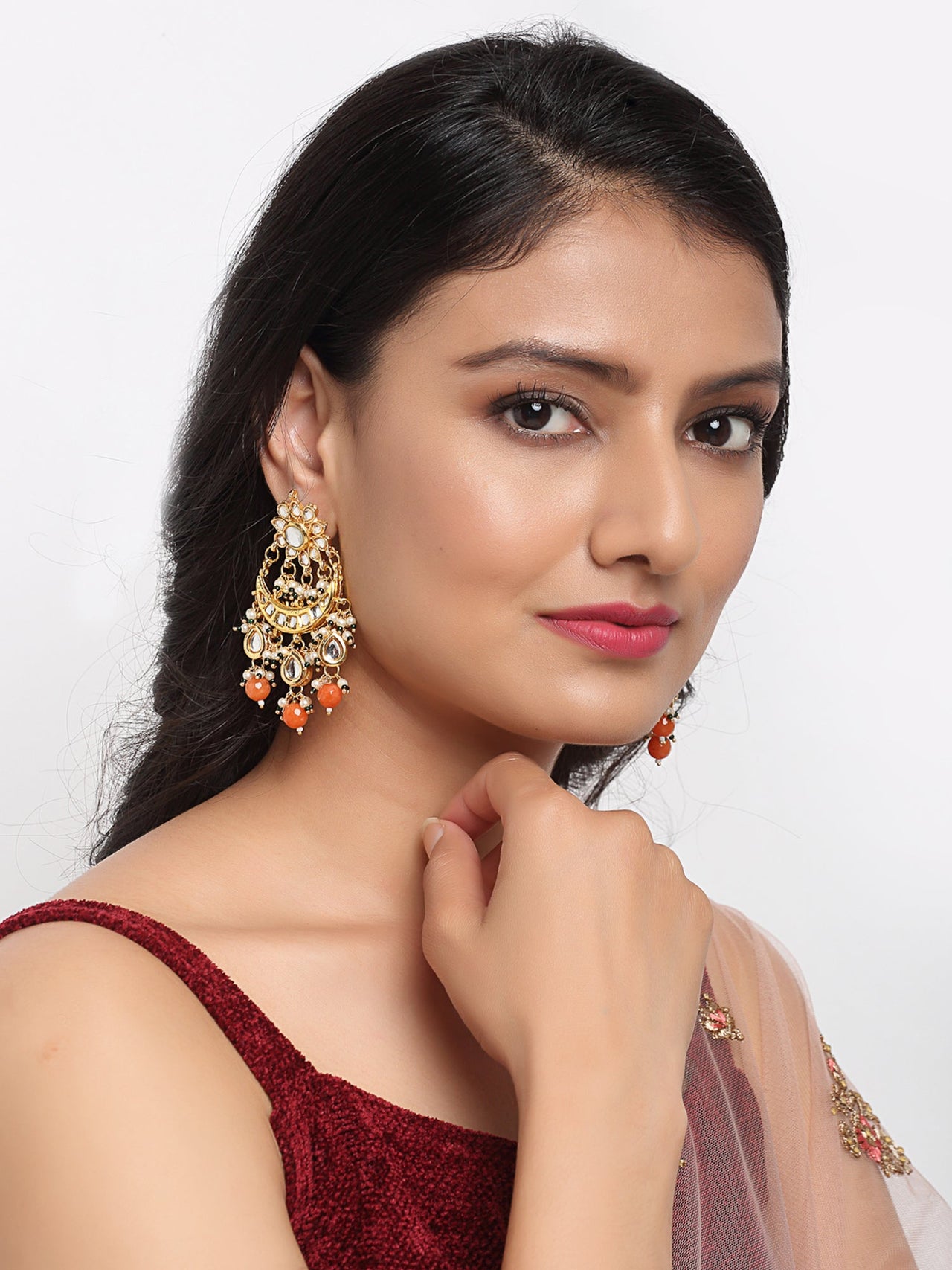 Kundan Earrings - Ruby Raang - Distacart