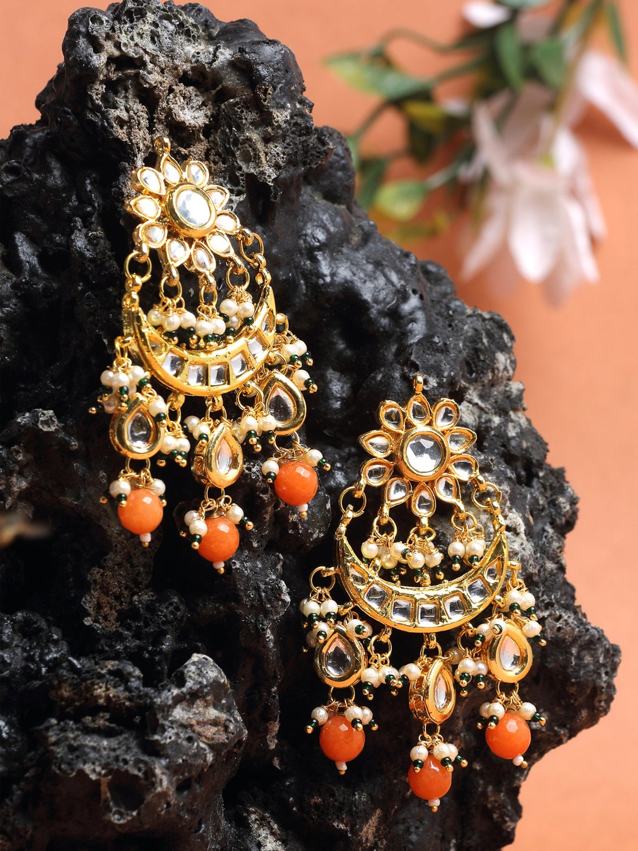 Kundan Earrings - Ruby Raang - Distacart