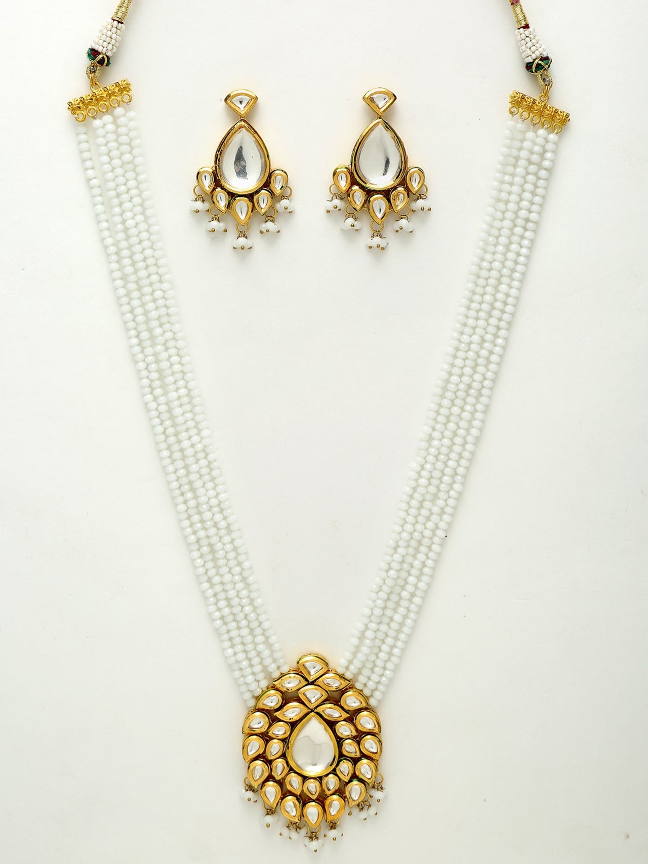 Kundan Neckpiece With Earrings - Ruby Raang - Distacart