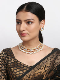 Thumbnail for Kundan Choker With Pearls & Studs - Ruby Raang - Distacart