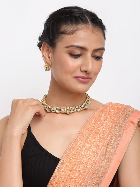 Kundan Choker With Studs - Ruby Raang - Distacart