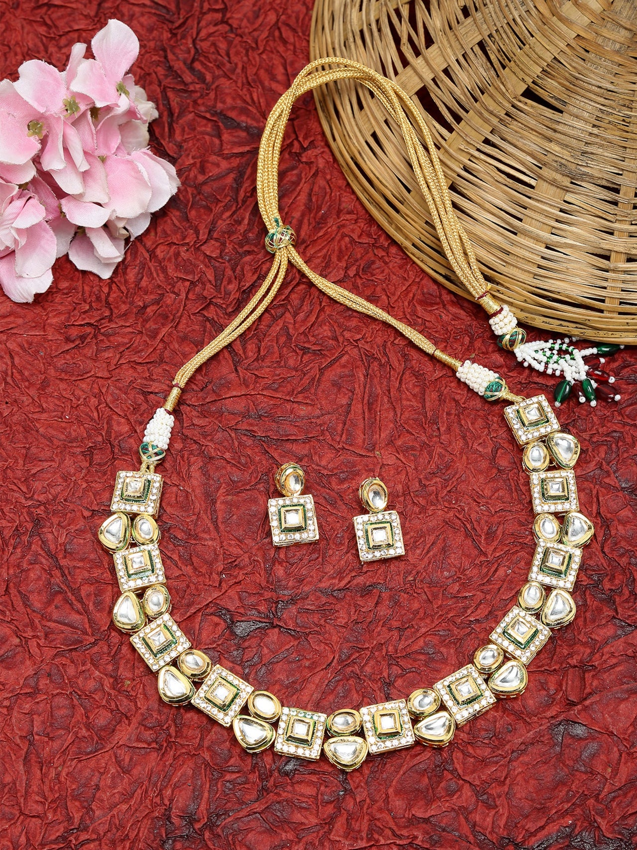 Kundan Choker With Studs - Ruby Raang - Distacart