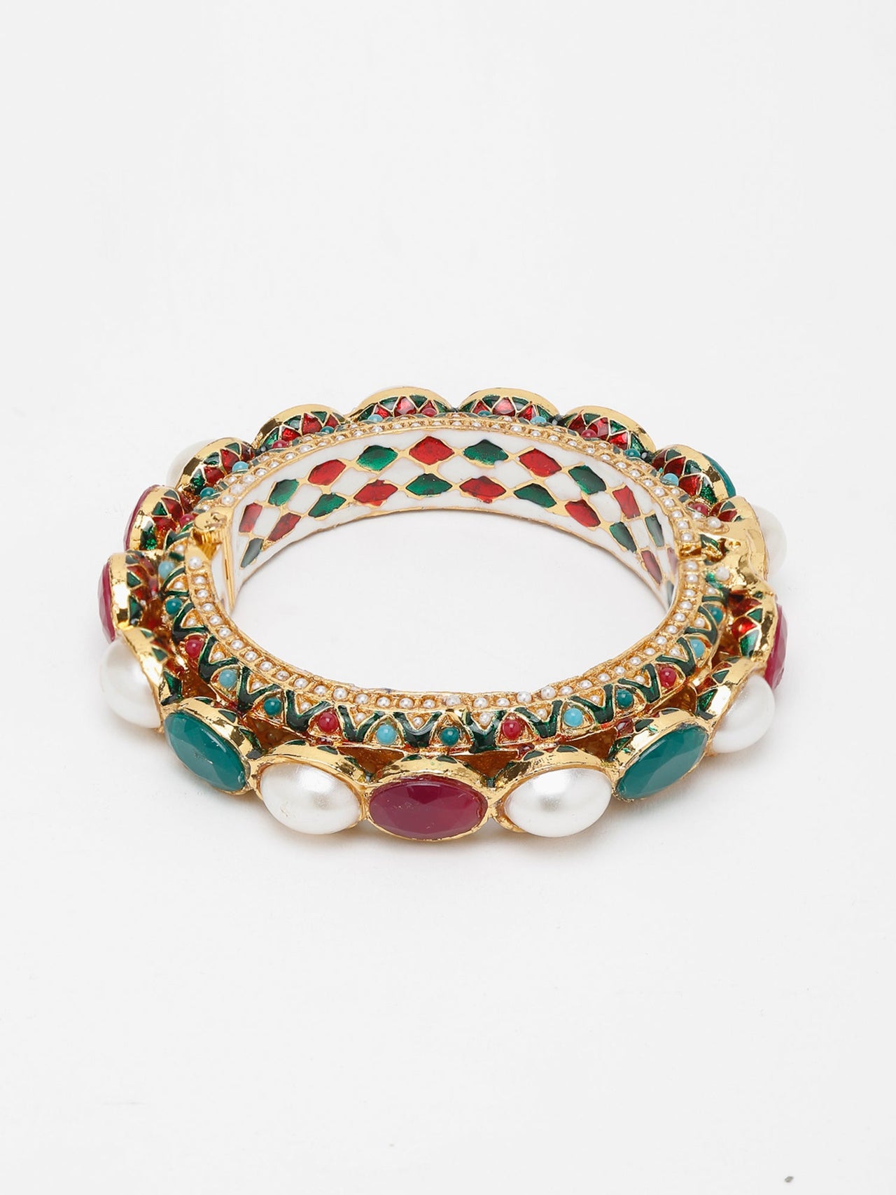 Multi Embellished Bangle - Ruby Raang - Distacart