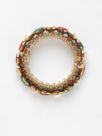 Thumbnail for Multi Embellished Bangle - Ruby Raang - Distacart