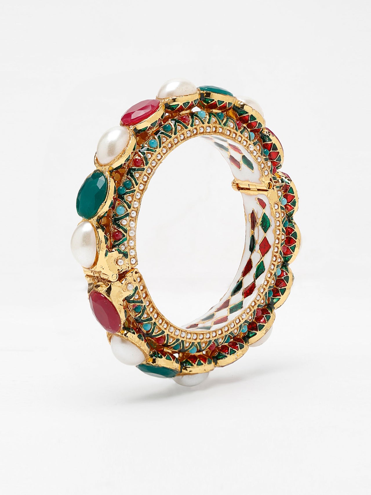 Multi Embellished Bangle - Ruby Raang - Distacart