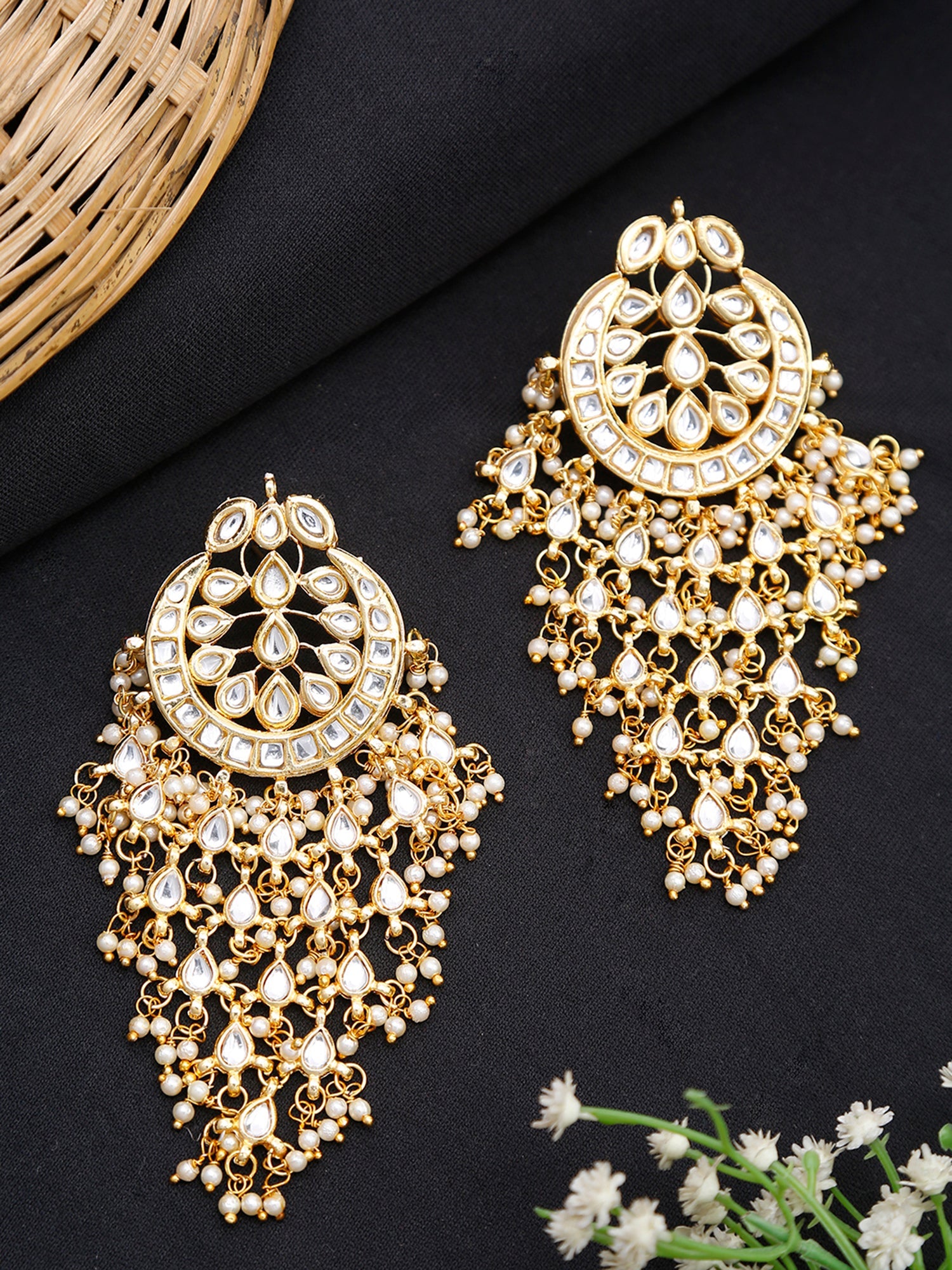 Buy Petal Kundan Red Chand Bali Drop Earrings online-KARAGIRI | FESTIVE  SALE – Karagiri Global