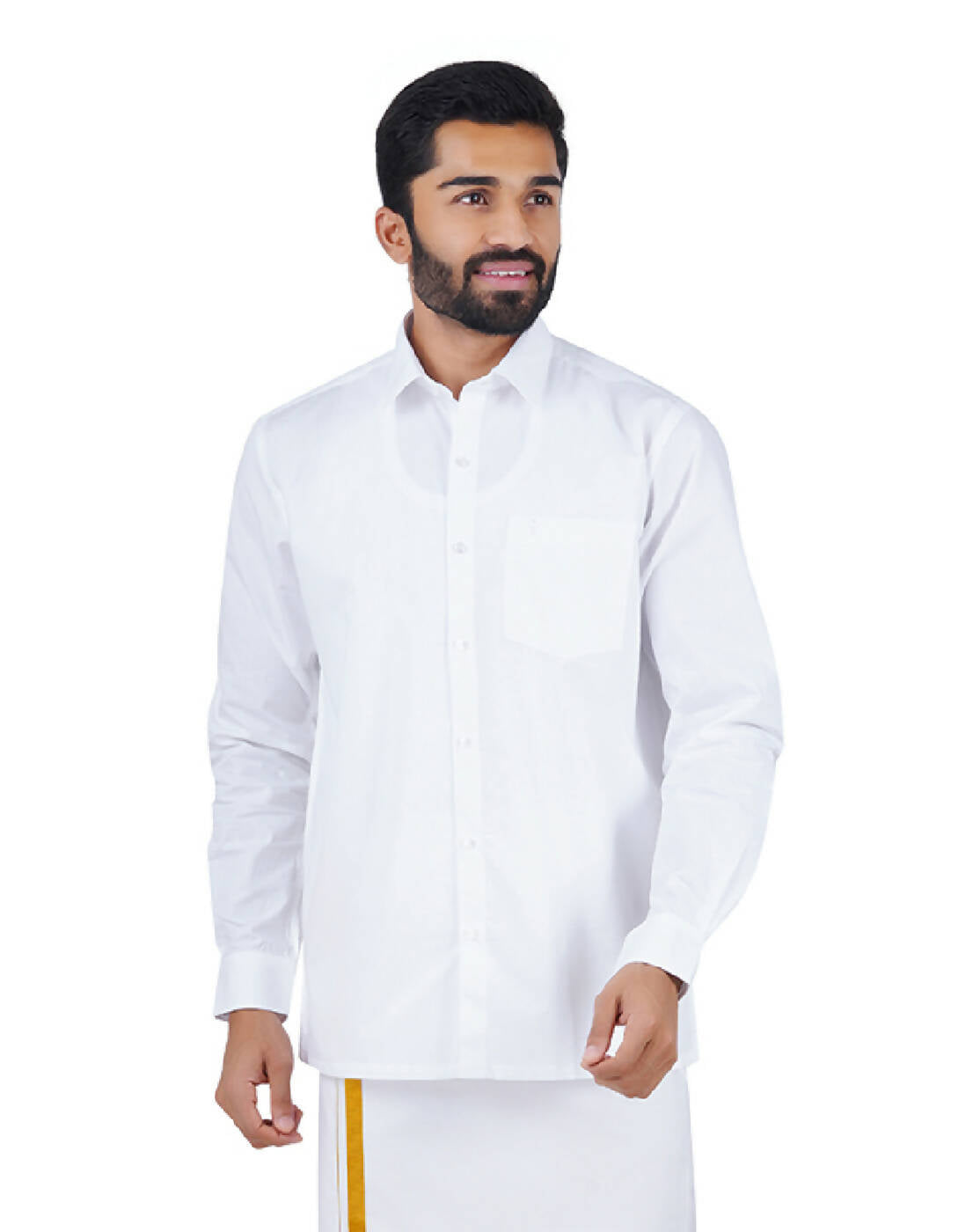 Ramraj Cotton Mens Full Sleeve Formal 100 % Cotton White Shirt - Distacart