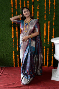 Thumbnail for Aastha Fashion Grey Woven Banarasi Silk Saree with Blouse - Distacart