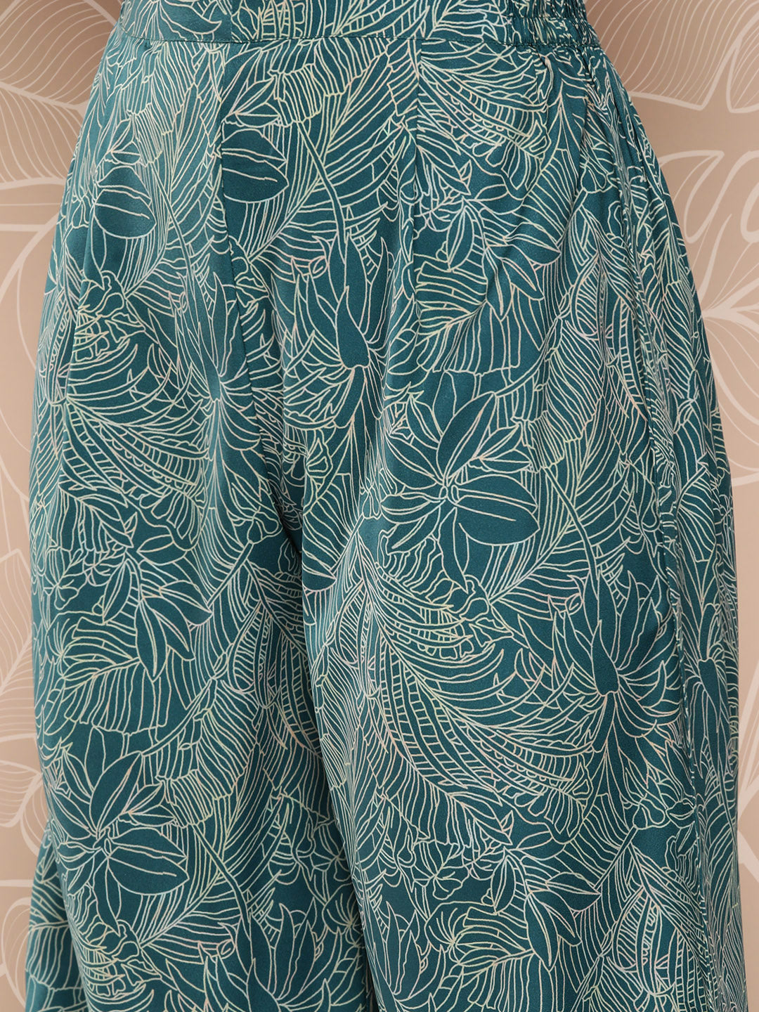 Ahalyaa Printed Crepe Ethnic Halter Neck Tunic With Skirt - Distacart