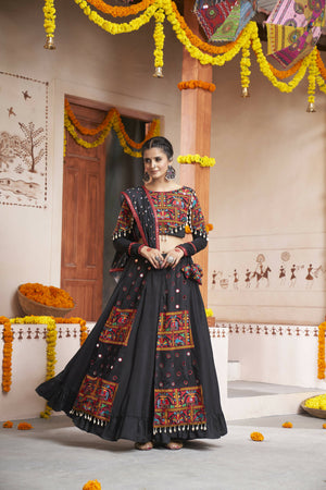 Buy Black Sequins Georgette Lehenga Choli With Dupatta Online At Zeel  Clothing