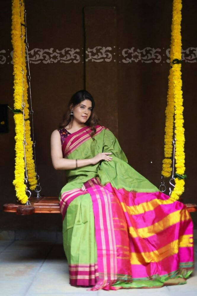 Sohum Sutras: Kasuti Embroidered Ilkal Saree