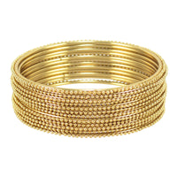 Thumbnail for Gold-Plated Alloy Gold Ball Bangle Set - The Pari - Distacart