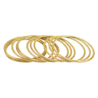 Thumbnail for Gold-Plated Alloy Gold Ball Bangle Set - The Pari - Distacart